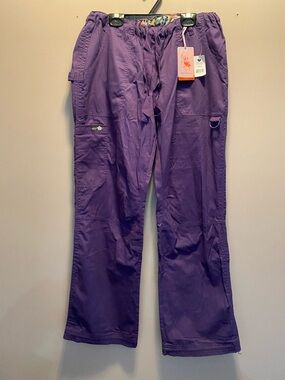 koi Purple Cargo Scrub Pants